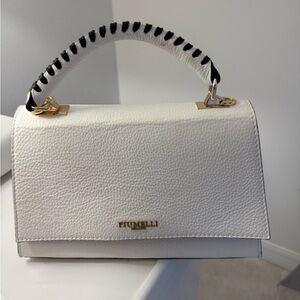 White Leather Handbag Piumelli Milan